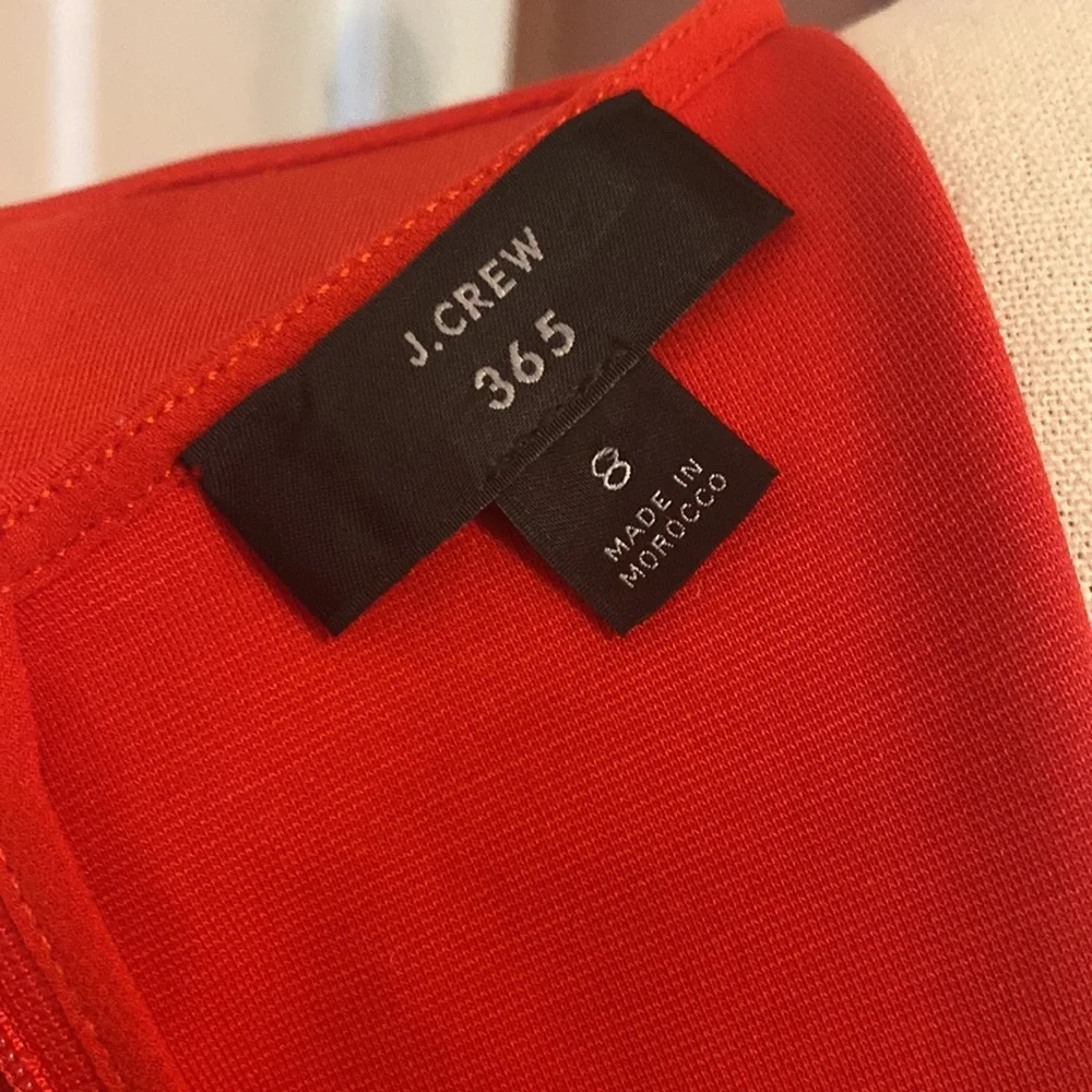 J.Crew 365 Red Stretch Ponte sheath v-neck 8 flare hem sleeveless zipper dress - Picture 10 of 16